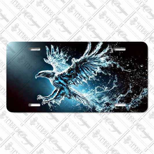 Soaring Water Eagle Aluminum License Plate with Stunning Sublimation Print - Bold and Unique Design for Cars, Trucks, and SUVs