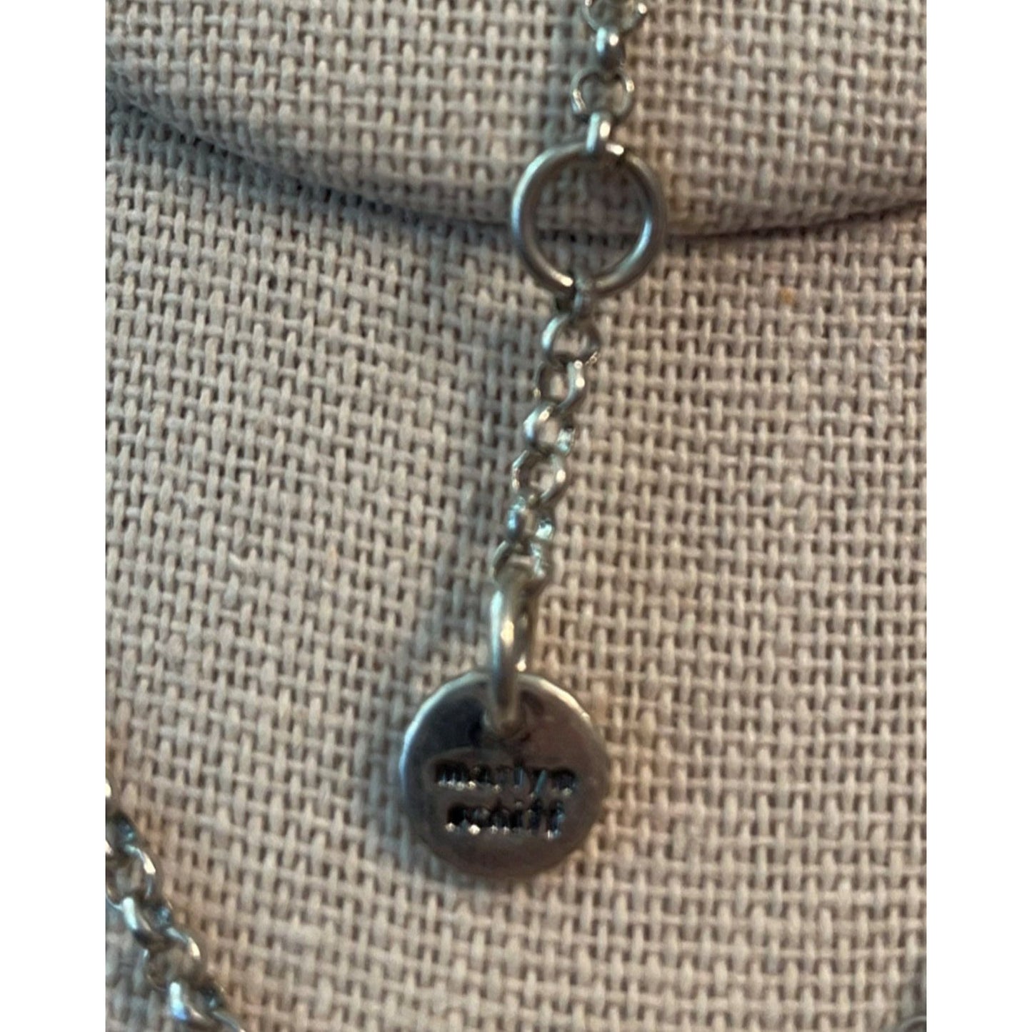 Vintage Signed Marlyn Schiff Necklace with Gold and Silver Studded Circles, 36" length
