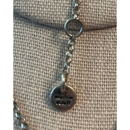 Vintage Signed Marlyn Schiff Necklace with Gold and Silver Studded Circles, 36" length
