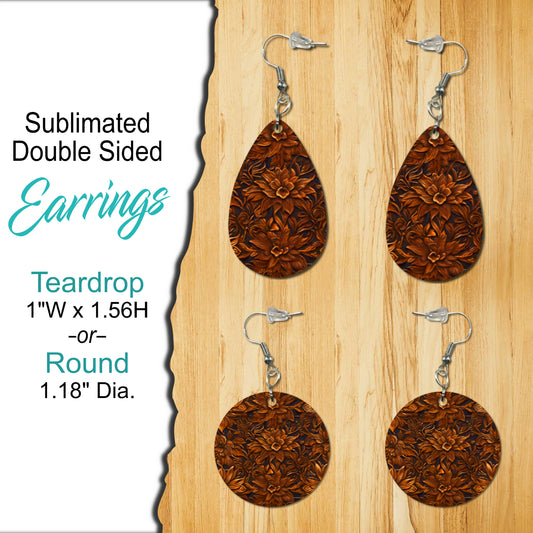 Handcrafted Double-Sided Floral Earrings - Choose Teardrop or Round Shape, Lightweight & Stylish Sublimation Print